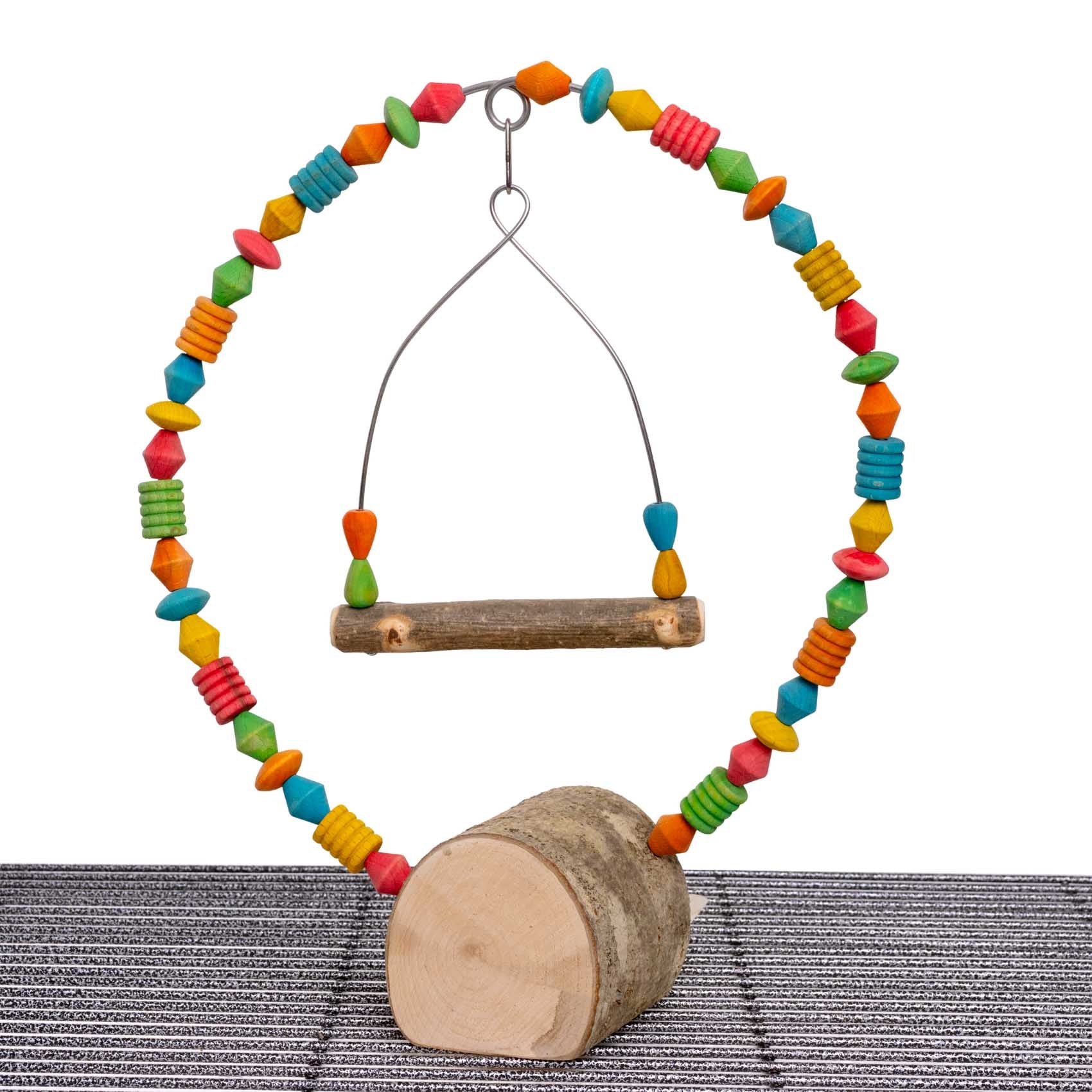 rico-s-futterkiste-sittich-schaukel-bogen-holzperlen-vario-freisitz image 2