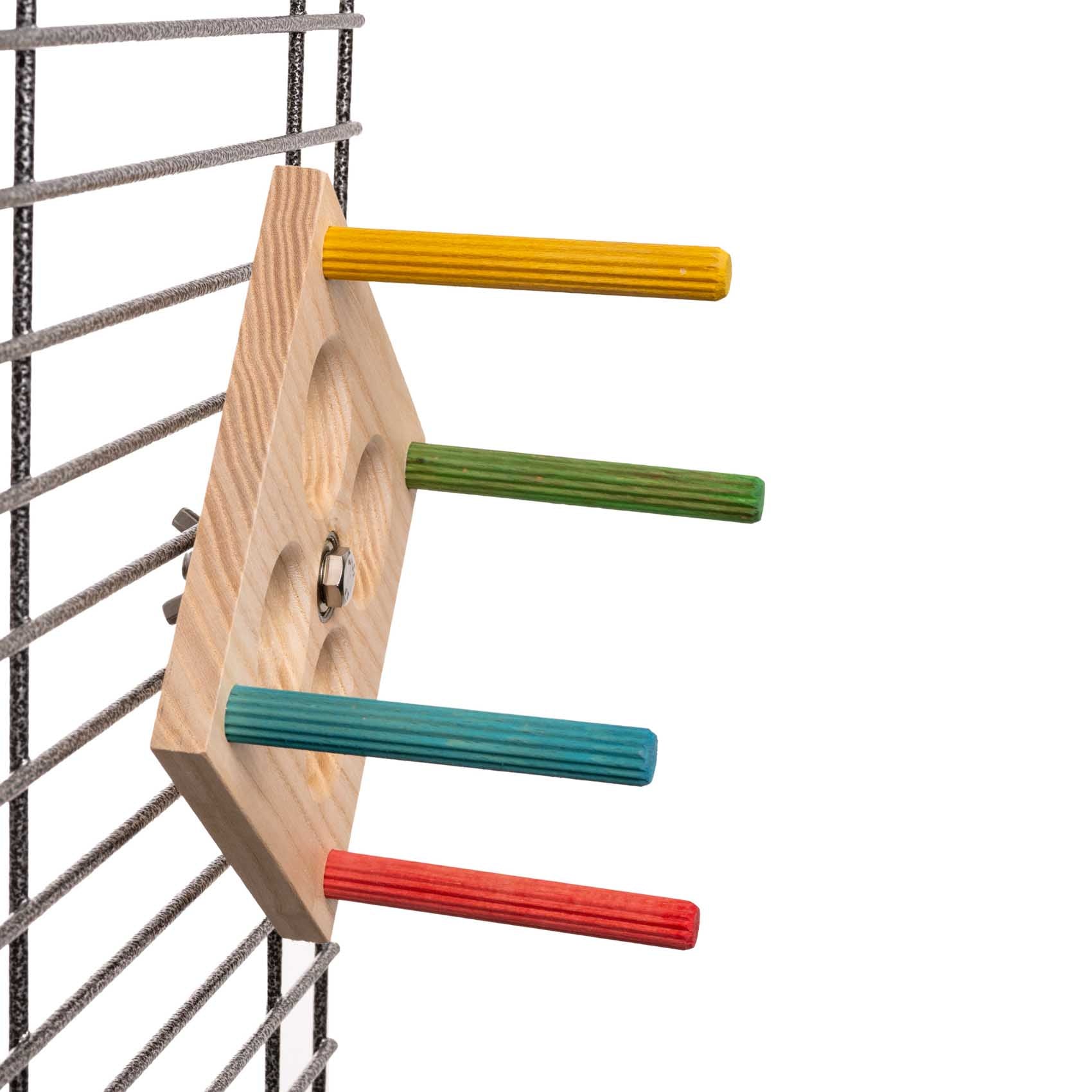 rico-s-futterkiste-sittich-karussell-kugellager-holz-14-cm image 2