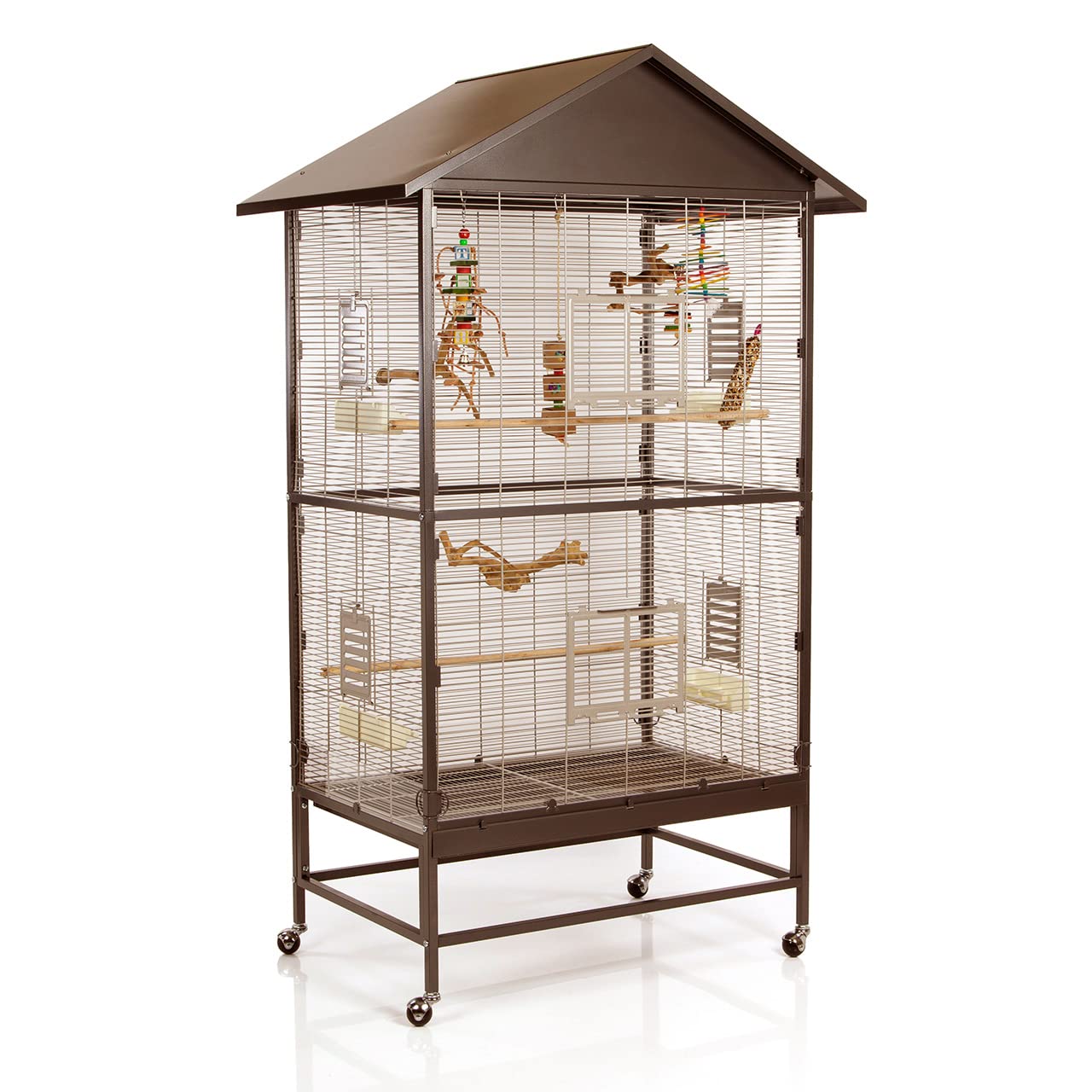 montana-cages-villa-casa-90-voliere-choco-vanilla-91x70x185-cm image 2