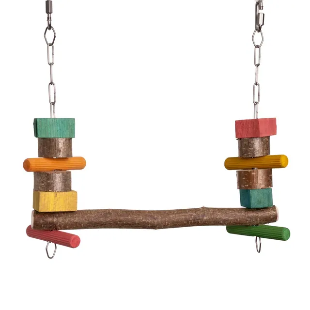 rico-s-futterkiste-sittich-schaukel-vogelschaukel-naturholz-30-cm image 1