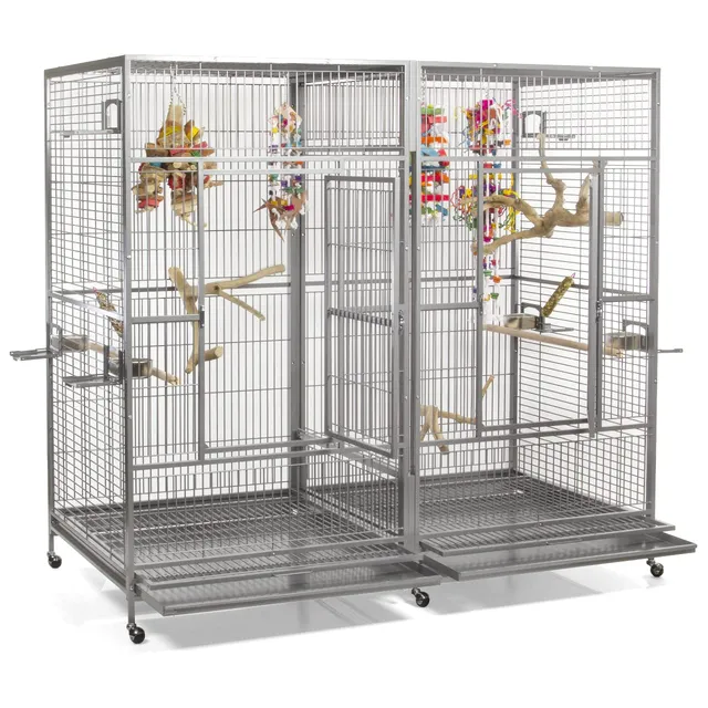 montana-cages-arkansas-ii-voliere-platinum-xxl-mit-trennwand image 1