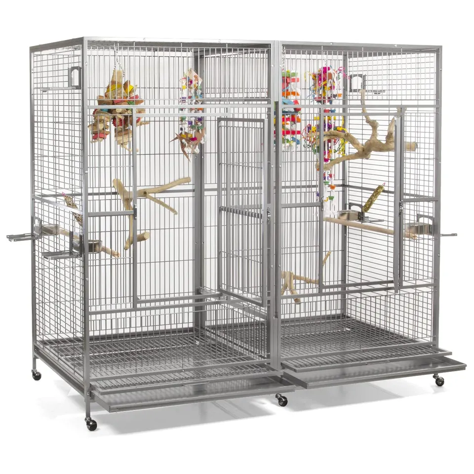 montana-cages-arkansas-ii-voliere-platinum-xxl-mit-trennwand image 1