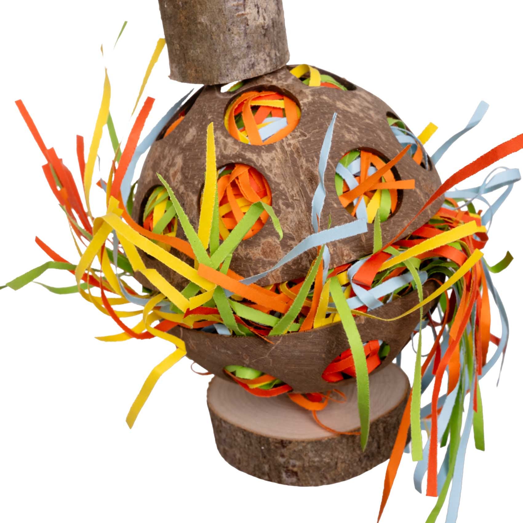 rico-s-futterkiste-kokoskugel-papageienspielzeug-foraging-kokos image 2