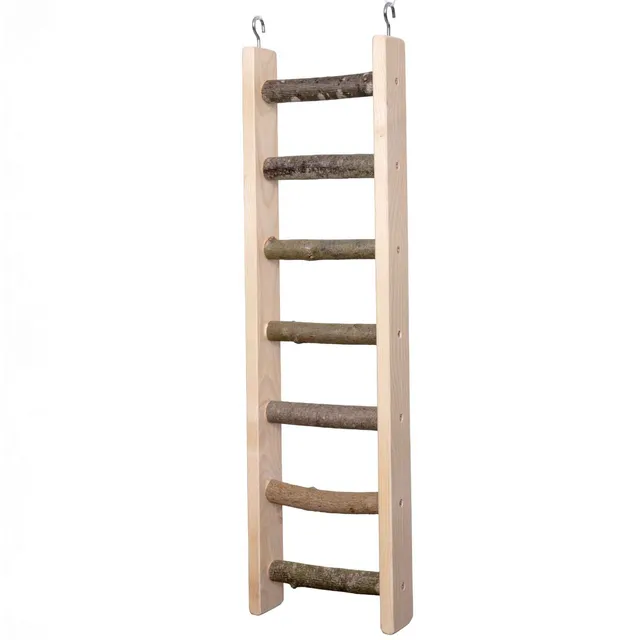 rico-s-futterkiste-holzleiter-rustikal-papageienleiter-70-cm image 1