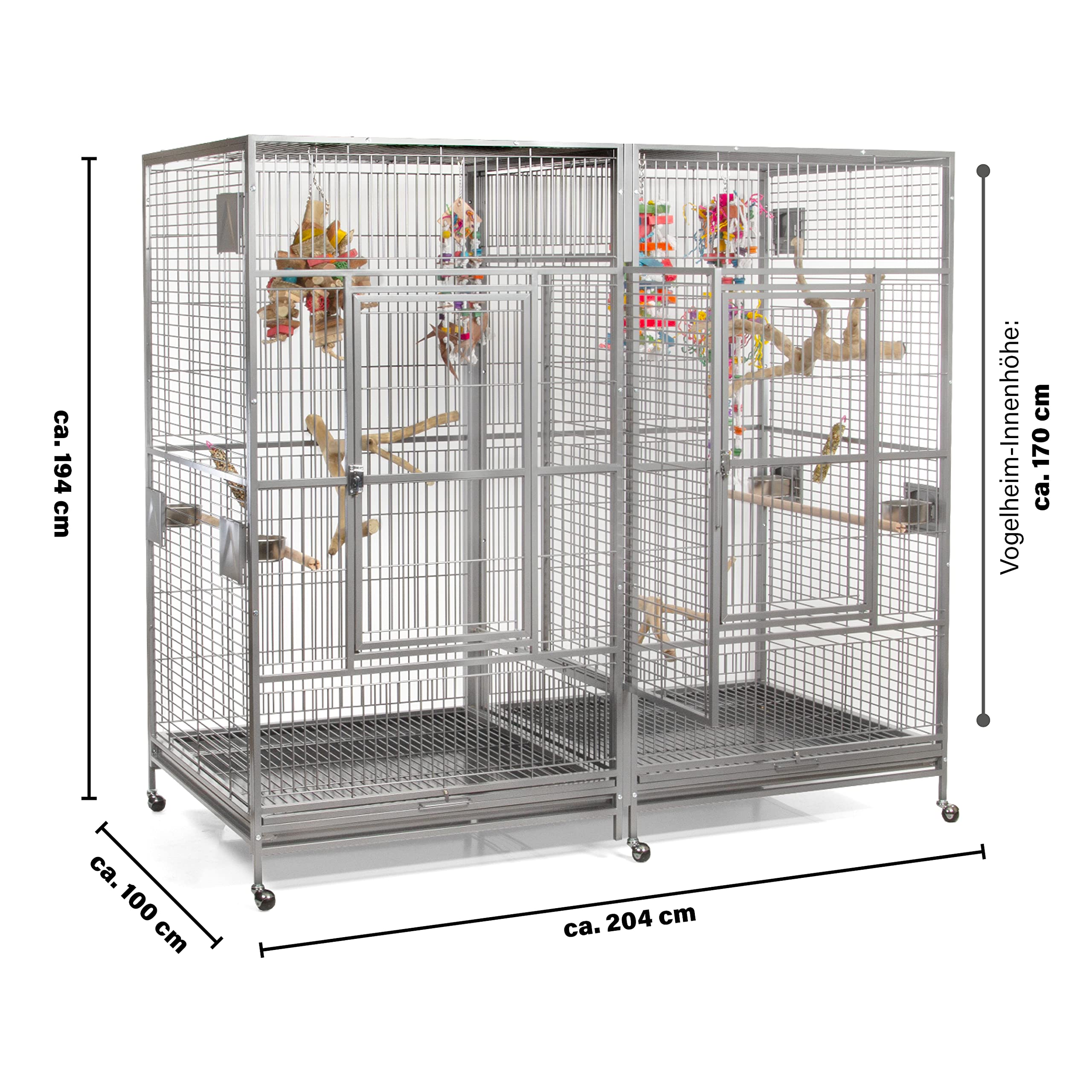montana-cages-arkansas-ii-voliere-platinum-xxl-mit-trennwand image 2