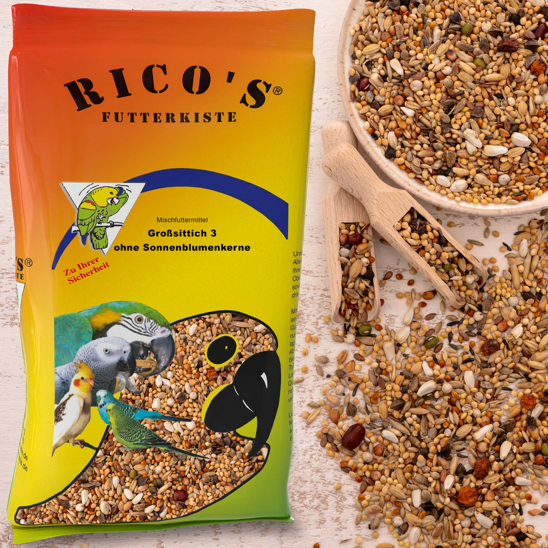 rico-s-futterkiste-gro-sittich-spezial-3-vogelfutter-1-kg-ohne-sonnenblumen image 2