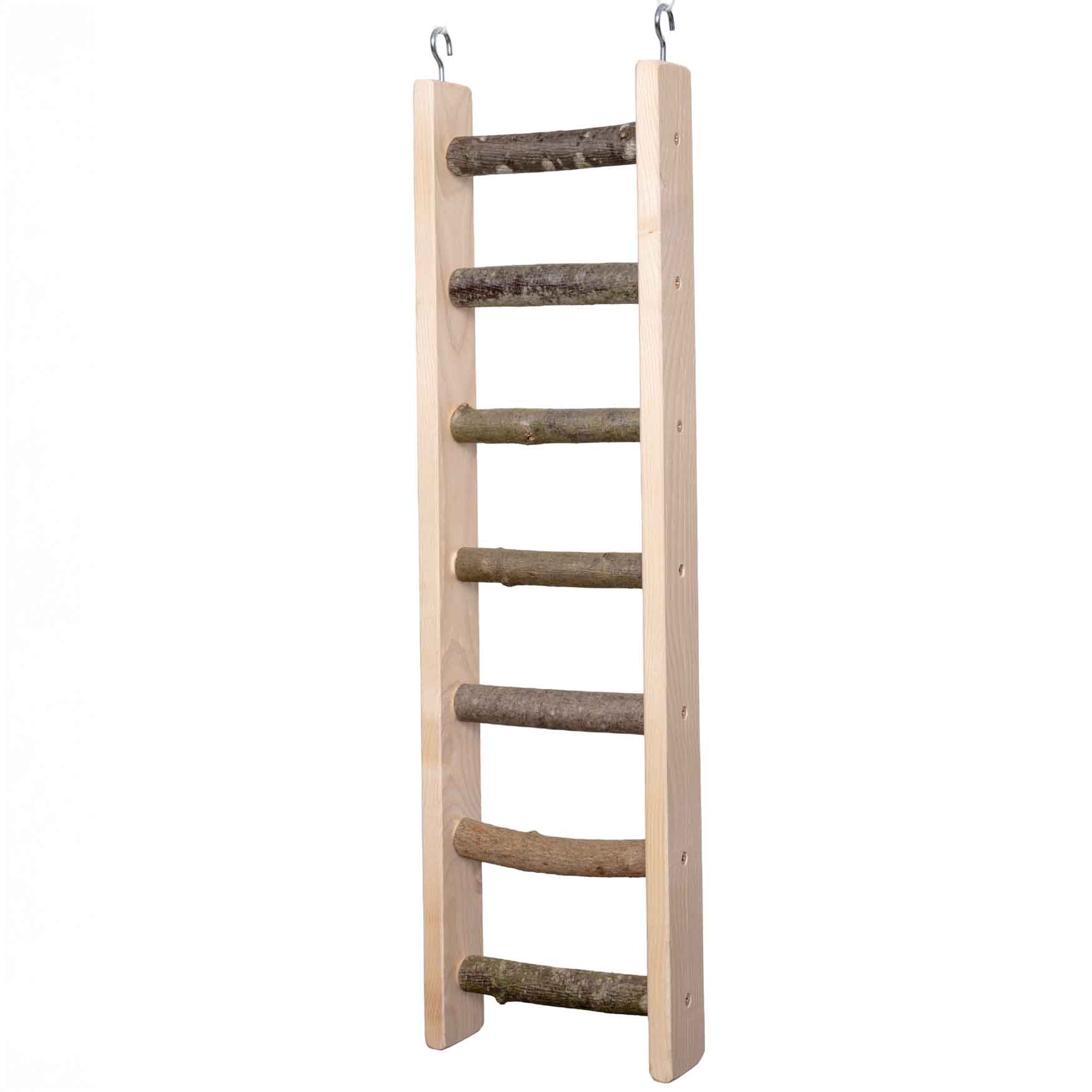 rico-s-futterkiste-holzleiter-rustikal-papageienleiter-70-cm image 1