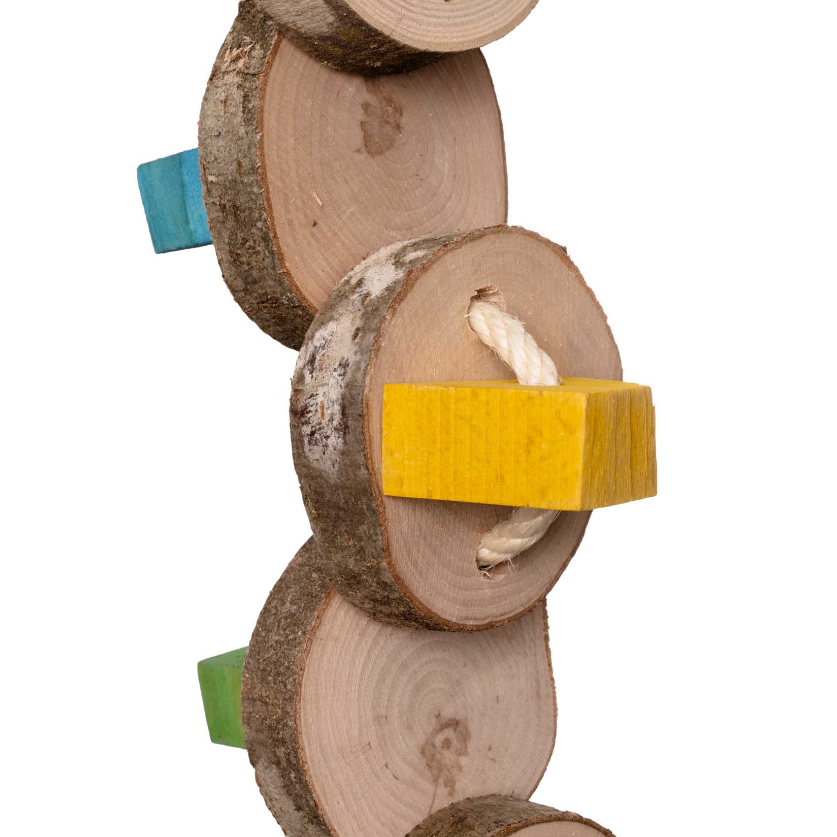 holzscheibenraupe-papageienspielzeug-hartholz-70-cm-f-r-aras image 3