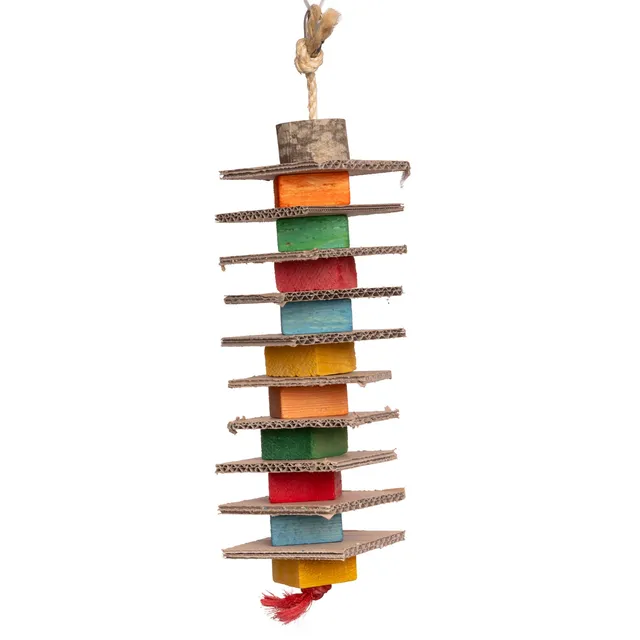 rico-s-futterkiste-schredder-turm-papageienspielzeug-holz-gro image 1