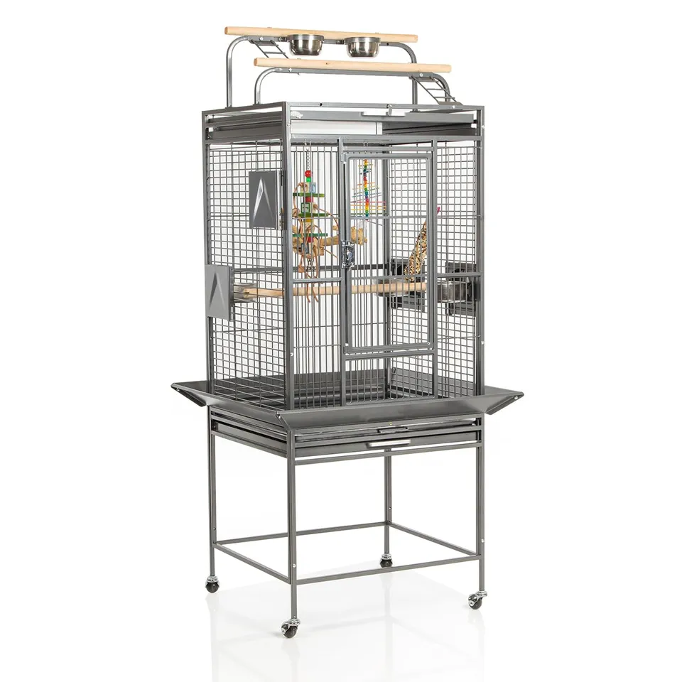 montana-cages-finca-play-voliere-antik-mit-playtop-63x56x165-cm image 1