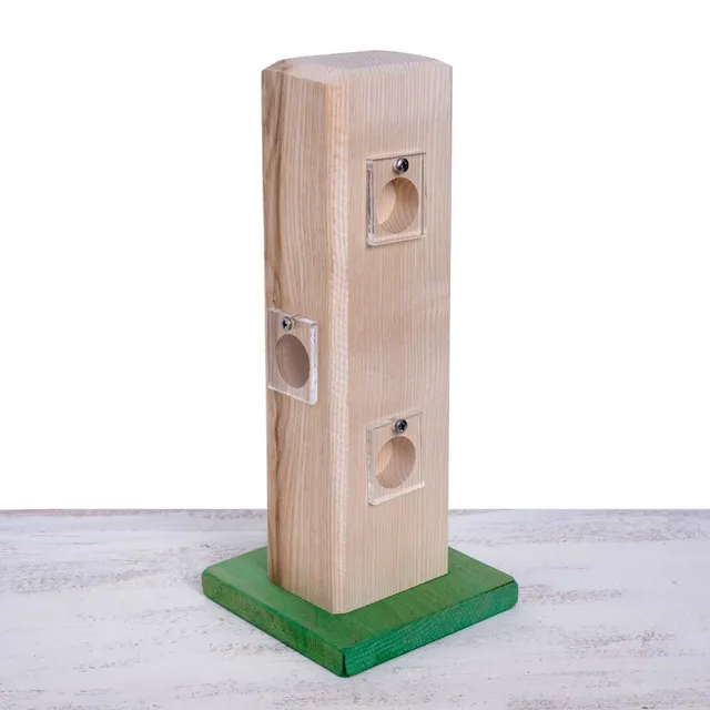 versteckspielturm-intelligenzspielzeug-papageienspielzeug-holz-30-cm image 1