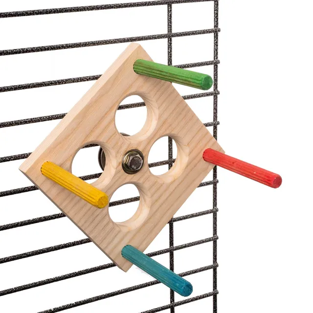 rico-s-futterkiste-sittich-karussell-kugellager-holz-14-cm image 1