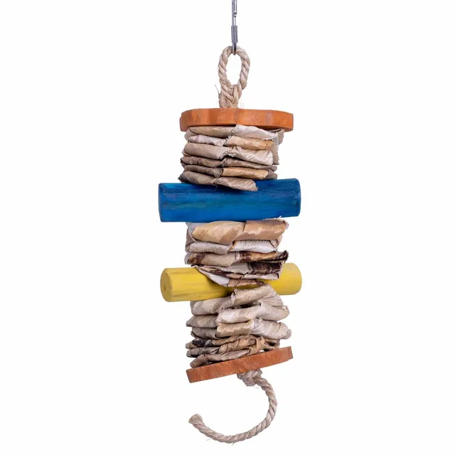 rico-s-futterkiste-zylinder-turm-papageienspielzeug-holz-26-cm image 1