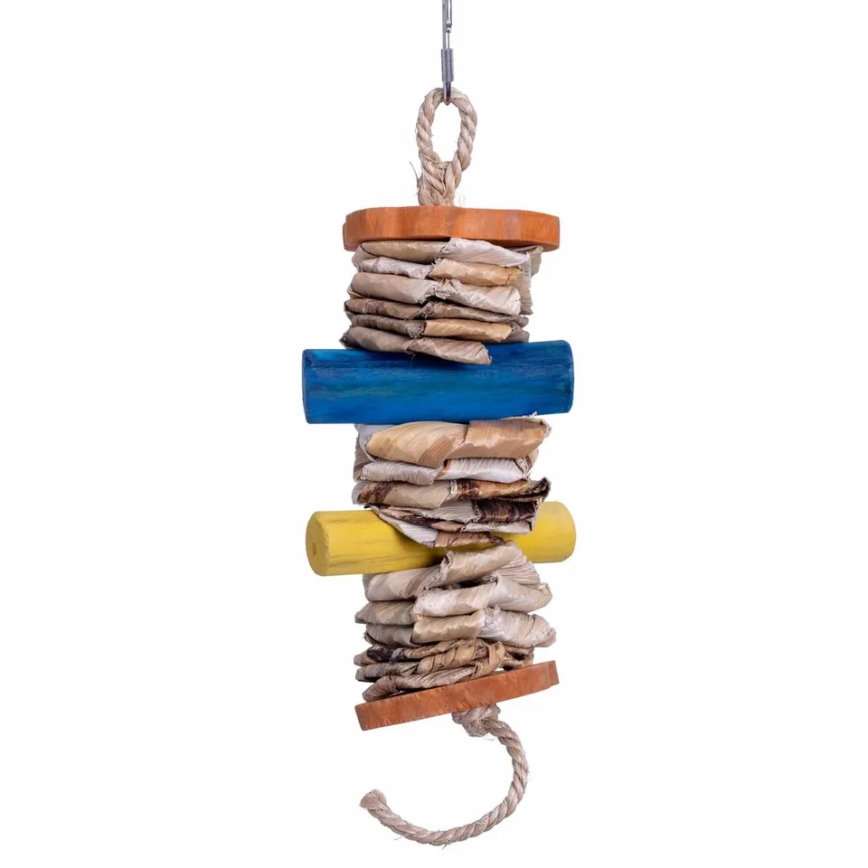 rico-s-futterkiste-zylinder-turm-papageienspielzeug-holz-26-cm image 1