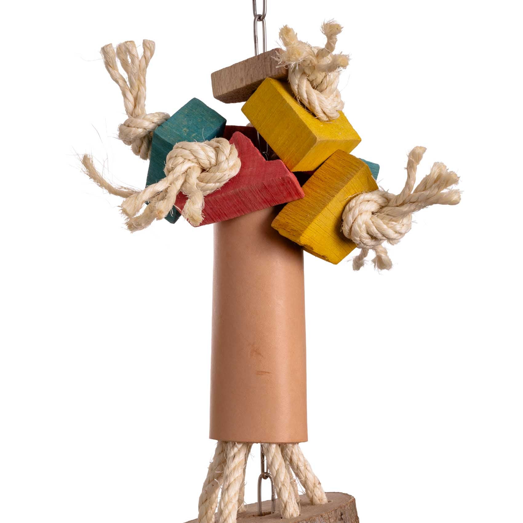rico-s-futterkiste-lederrolle-papageienspielzeug-leder-sisal-85-cm image 2
