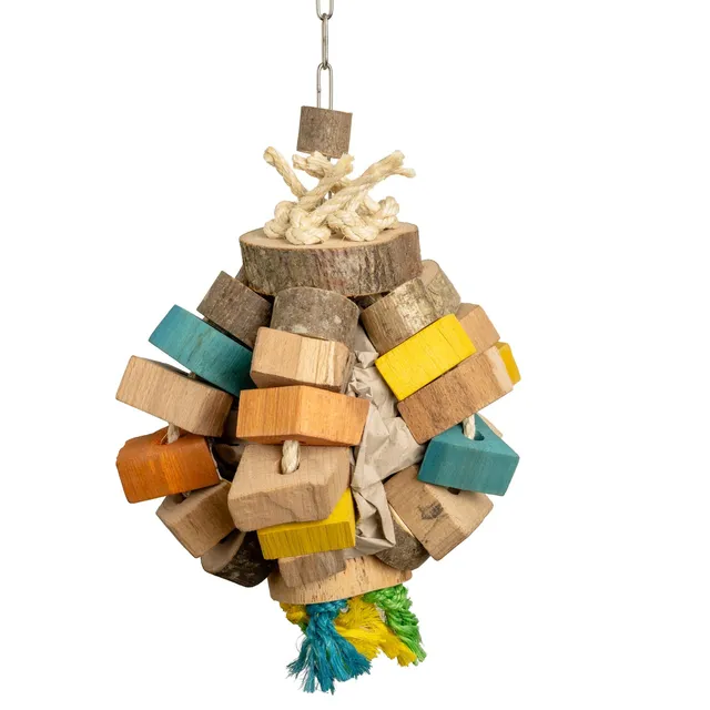 rico-s-futterkiste-schredderkugel-papageienspielzeug-45-cm-sisal image 1