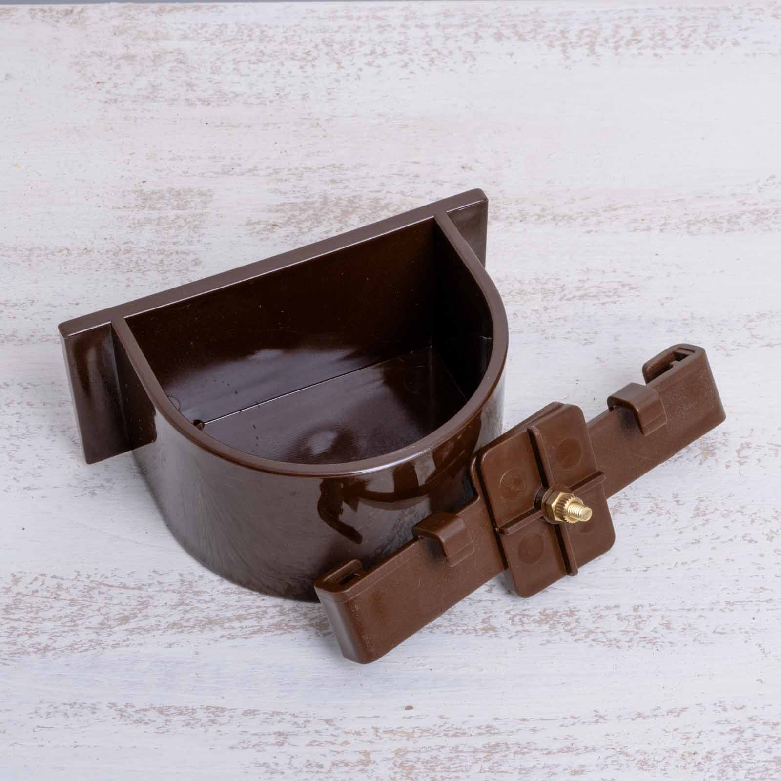 rico-s-futterkiste-futter-wassernapf-braun-mit-halterung image 3