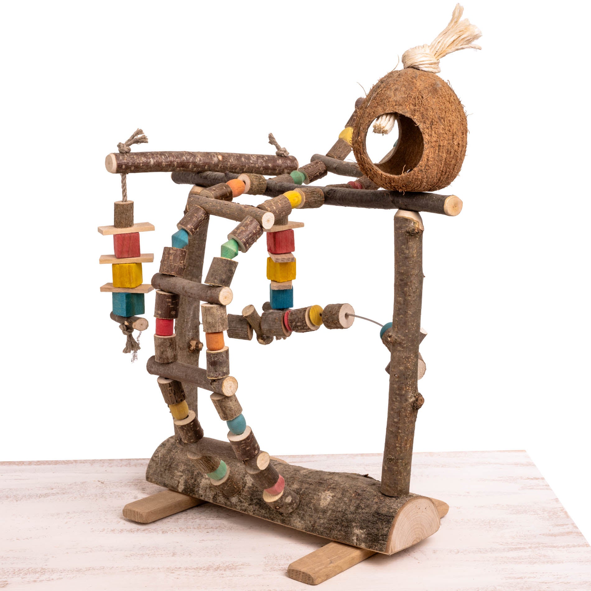 rico-s-futterkiste-kletter-spielplatz-sittichspielzeug-kokosnuss image 3