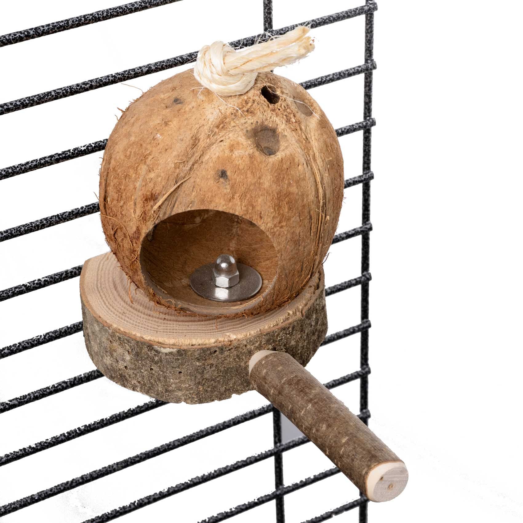 rico-s-futterkiste-wellensittich-kokosh-tte-sittichspielzeug-mit-sitzstange image 3