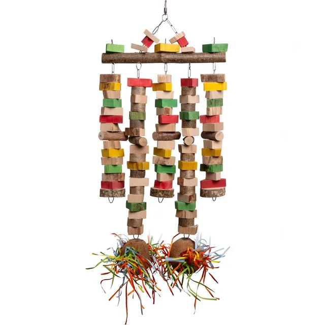 rico-s-futterkiste-riesengebaumel-papageienspielzeug-kokos-70-cm image 1