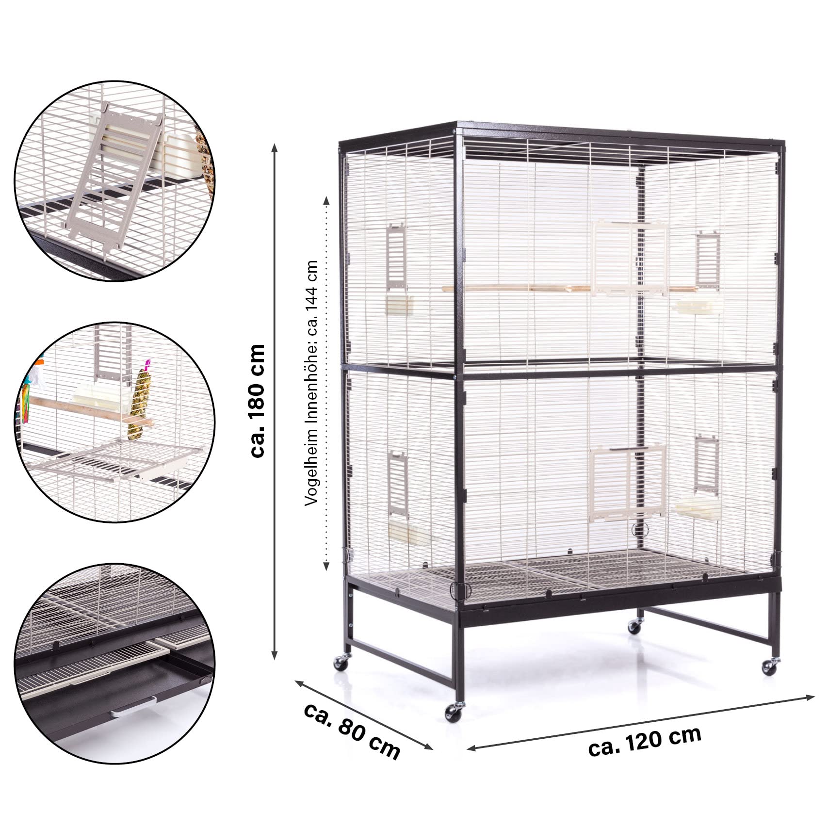 montana-cages-casa-120-vogelvoliere-xxl-antik-platinum image 2