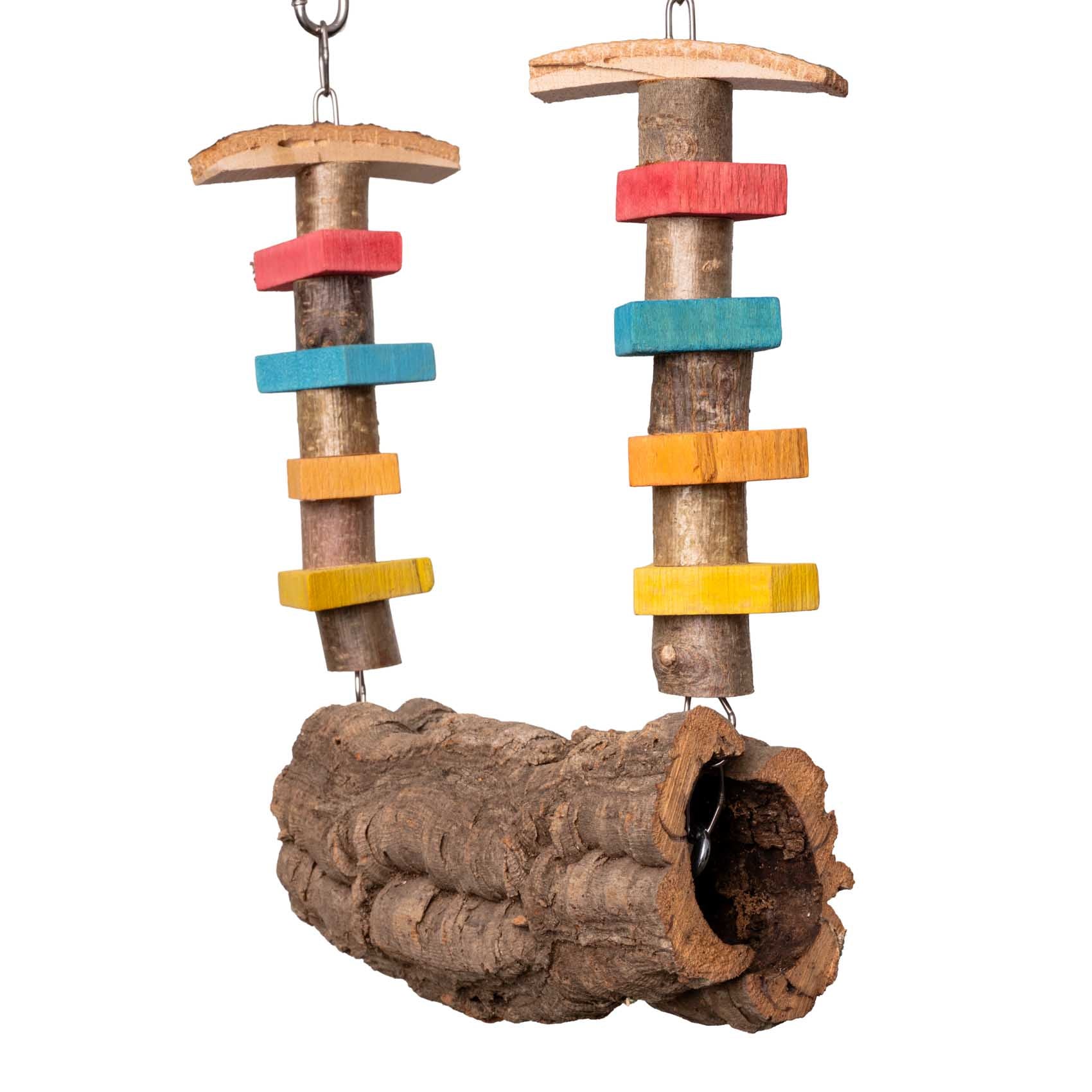 rico-s-futterkiste-kork-sittich-schaukel-knabberholz-25cm-naturkork image 2