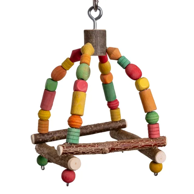 rico-s-futterkiste-minitempel-schaukel-sittichspielzeug-holz image 1