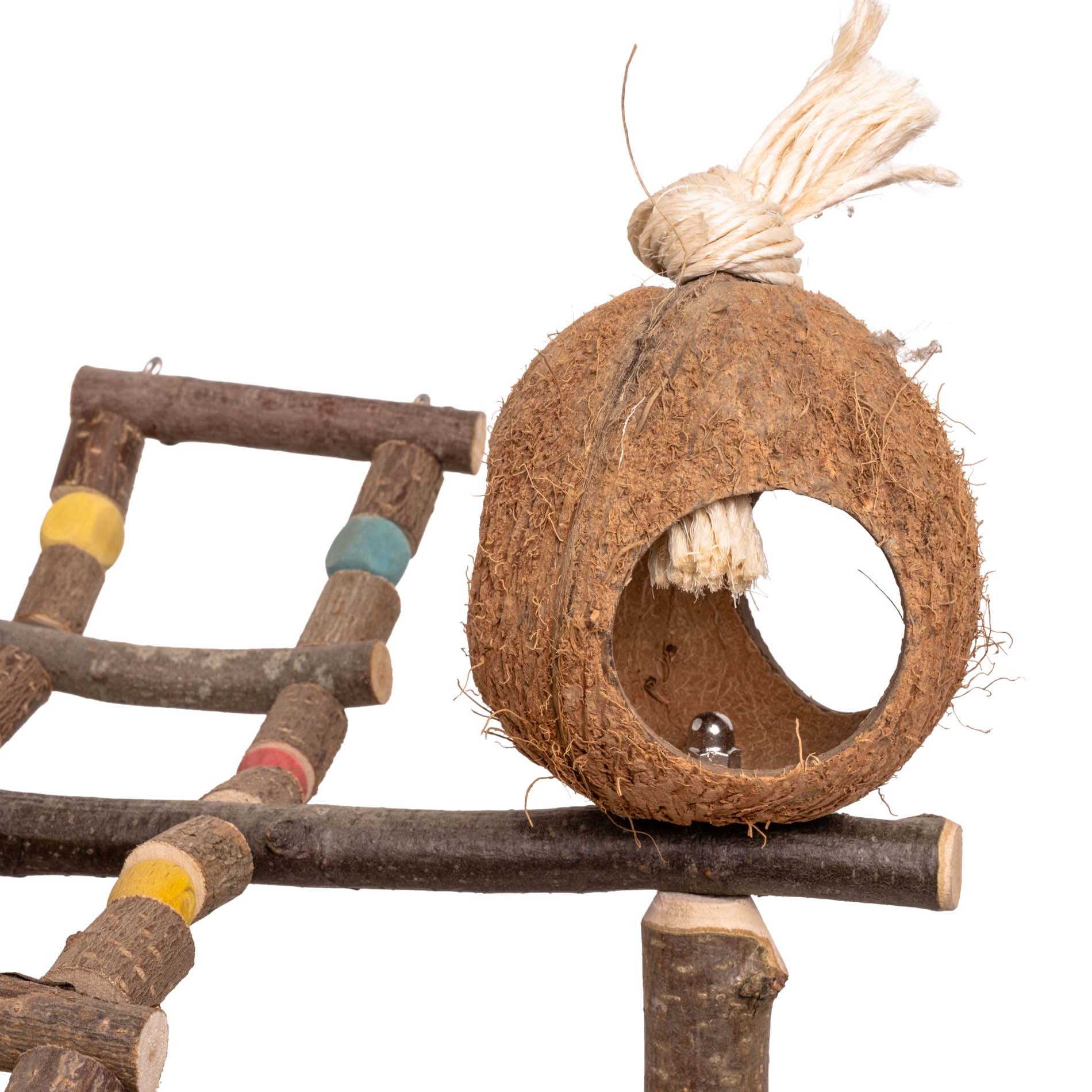 rico-s-futterkiste-kletter-spielplatz-sittichspielzeug-kokosnuss image 2