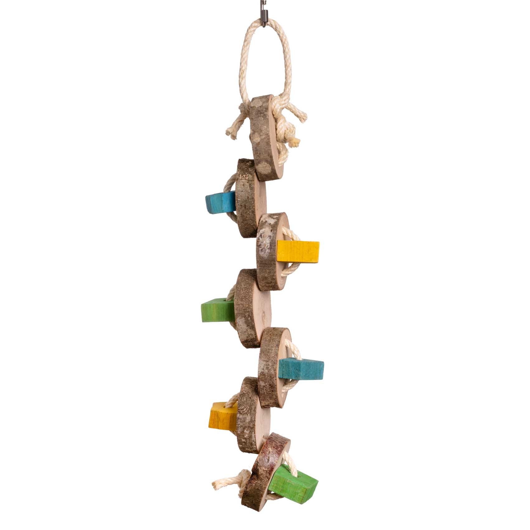 holzscheibenraupe-papageienspielzeug-hartholz-70-cm-f-r-aras image 2
