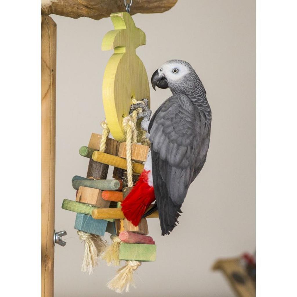 rico-s-futterkiste-knabber-ananas-medium-papageienspielzeug-45cm image 2