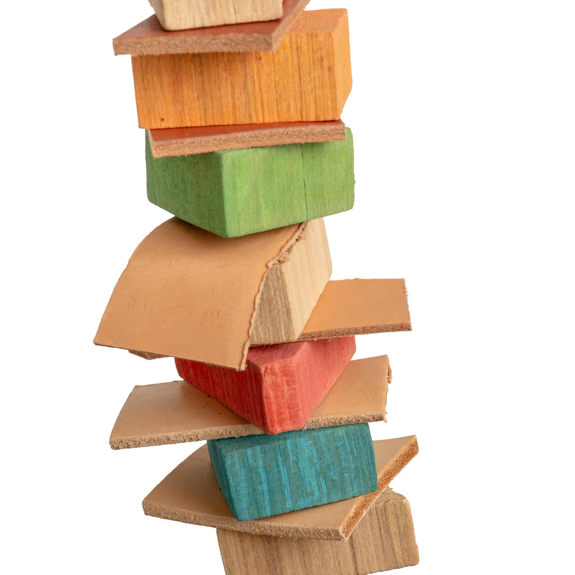 rico-s-futterkiste-leder-gl-ck-papageienspielzeug-glocke-holz-leder image 3