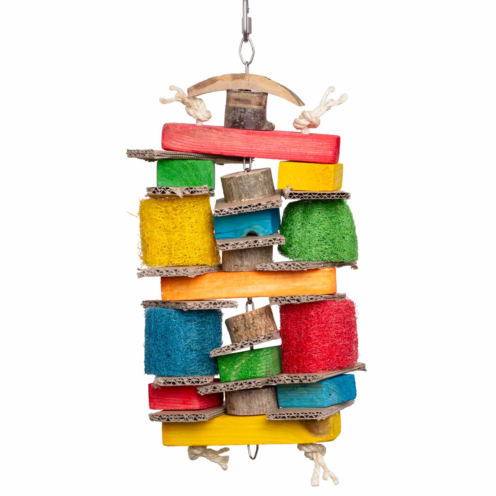 rico-s-futterkiste-weichholzturm-papageienspielzeug-bunt-40-cm image 1