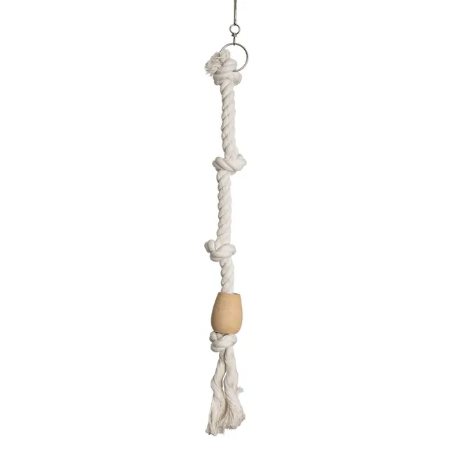 nobby-baumwoll-kletterseil-mit-holzkugel-papageienspielzeug-3-cm image 1