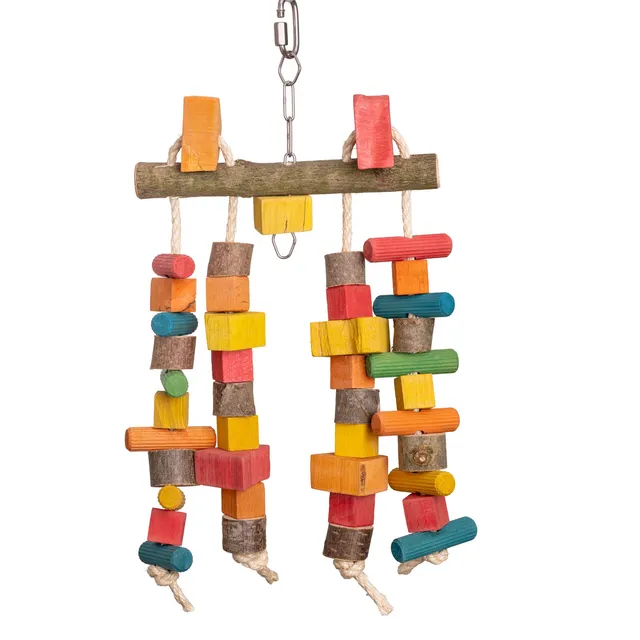 rico-s-futterkiste-spielvorhang-papageienspielzeug-sisal-holz-30-cm image 1