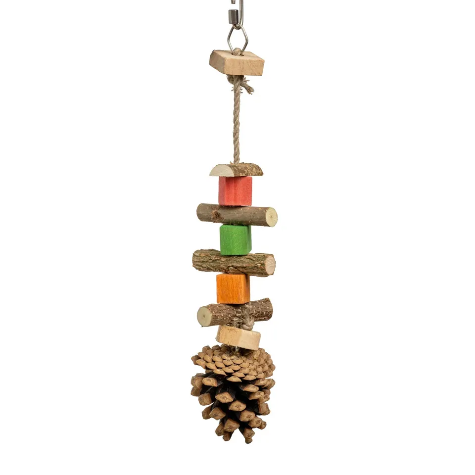 rico-s-futterkiste-knabber-zapfen-sittichspielzeug-32cm-holz image 1