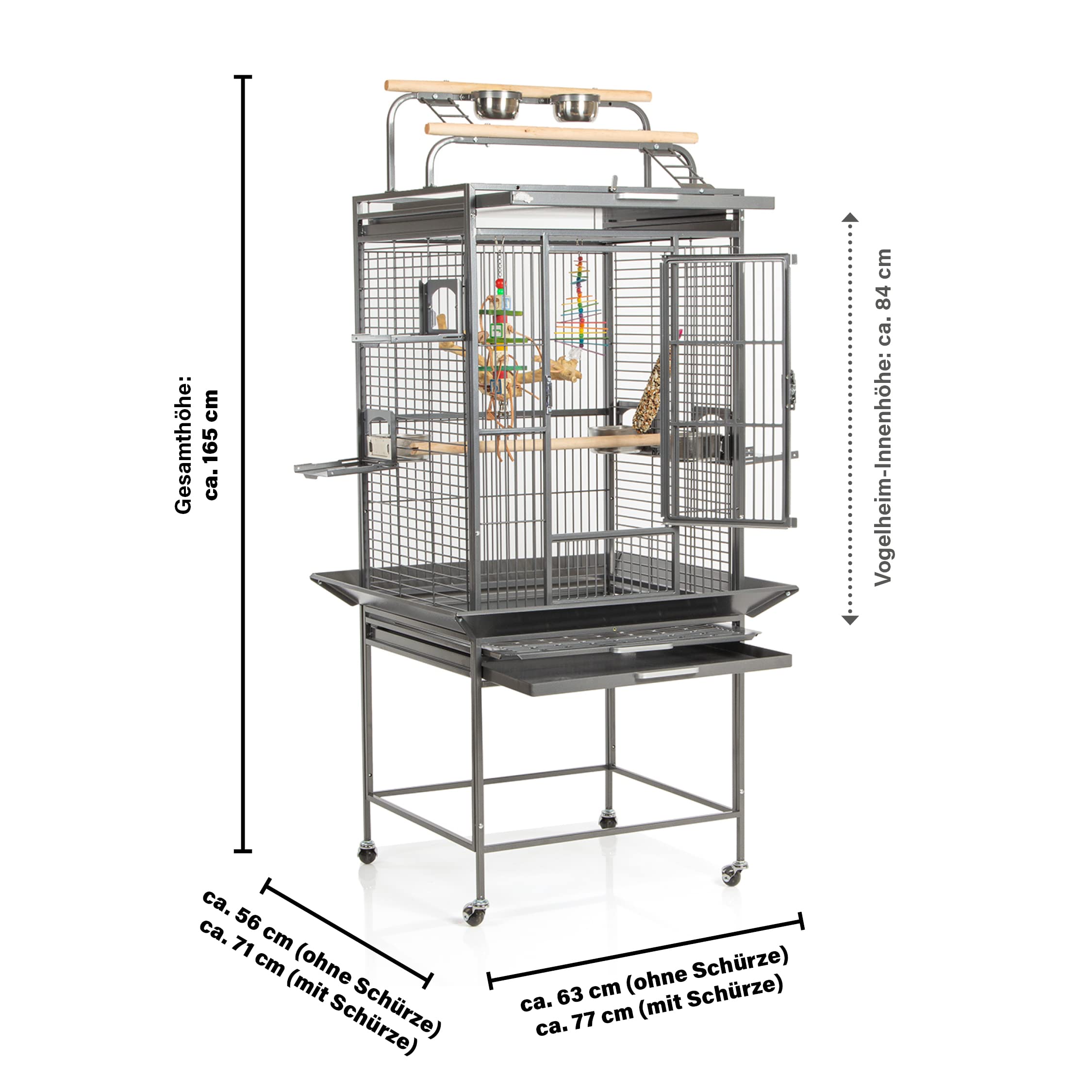 montana-cages-finca-play-voliere-antik-mit-playtop-63x56x165-cm image 2