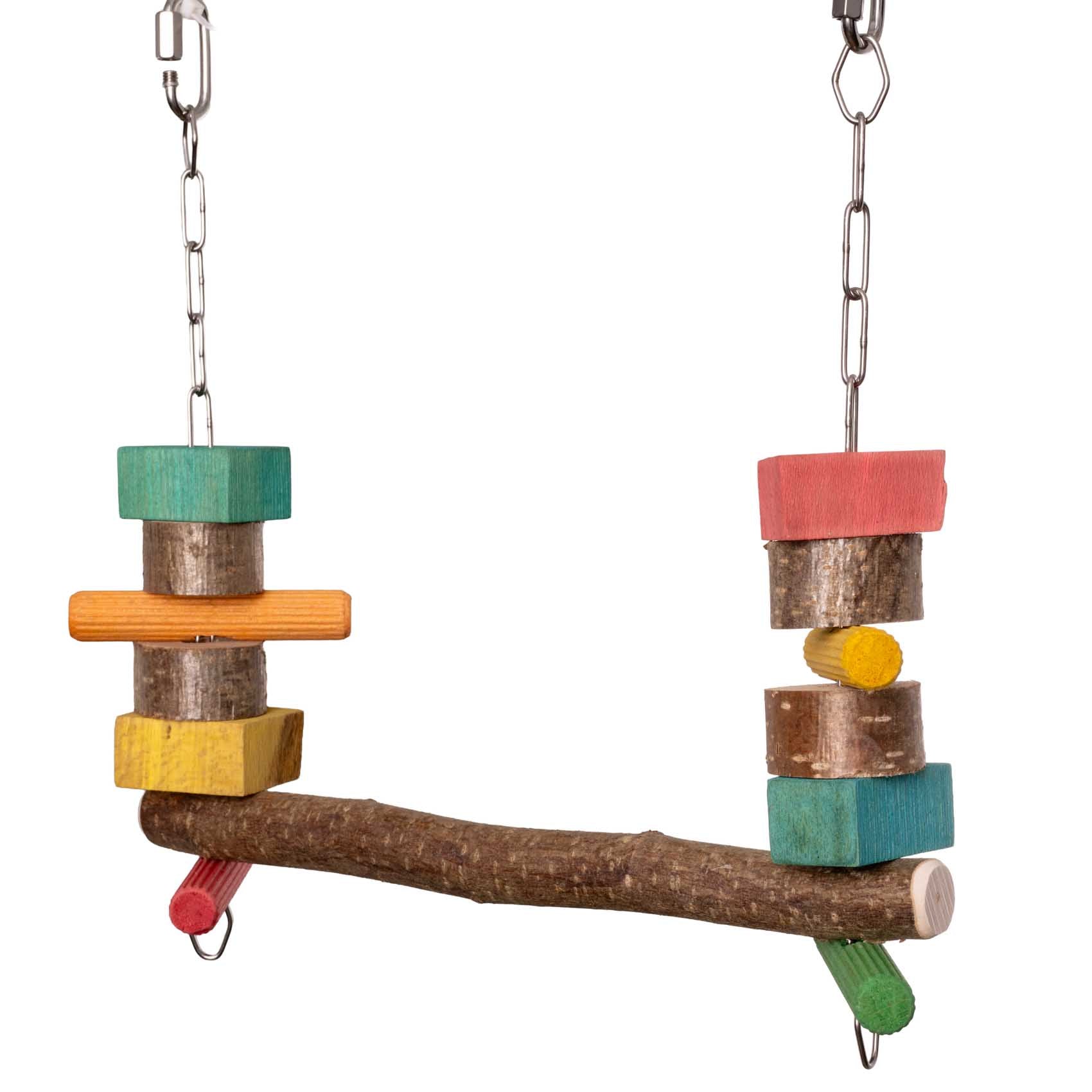 rico-s-futterkiste-sittich-schaukel-vogelschaukel-naturholz-30-cm image 2