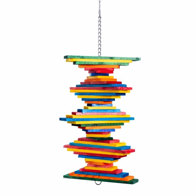 rico-s-futterkiste-turm-pharaon-holzspielzeug-papageienspielzeug-40cm image 1