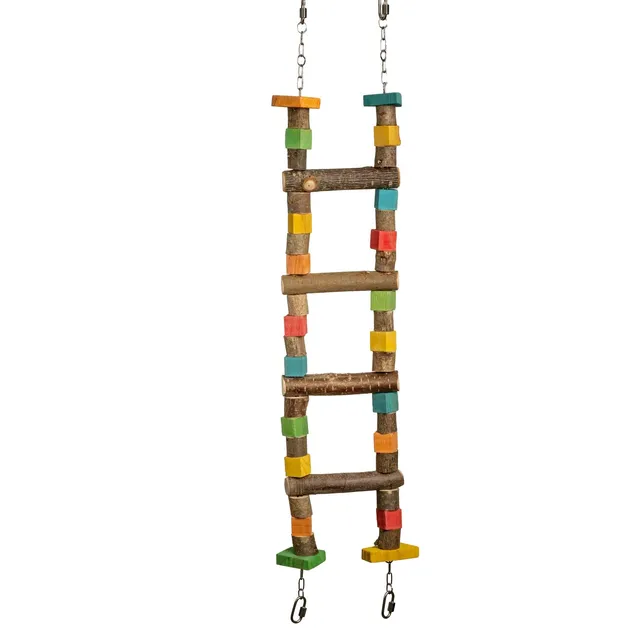 rico-s-futterkiste-bunte-sittich-leiter-medium-sittichspielzeug-65-cm-holz image 1