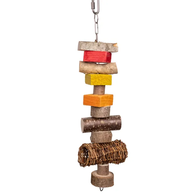 rico-s-futterkiste-spielkette-weidenrolle-papageienspielzeug-40-cm image 1